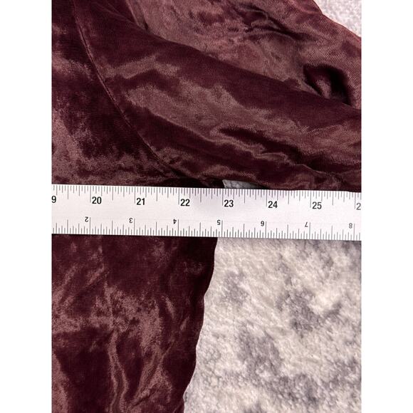 CP Shades Jacket Small Womens Wine Red Crushed Velvet Button Up Collared - Picture 4 of 8